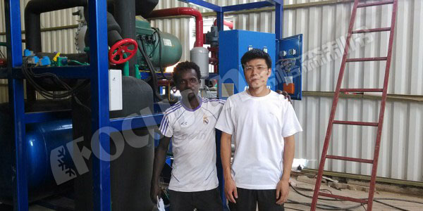 two sets of 25 tons direct system block ice machine + 50 tons cold room--Eritrea-7